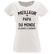 T-shirt-papa meilleur papa du monde shopping cadeaux 93